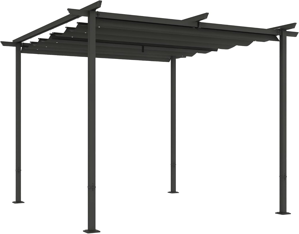 Tenda de jardim, Outsunny, Pergola, 3 × 3m, 180g, 300L, regulável, poliéster, metal, DunkelCinzento, para utilização no exterior