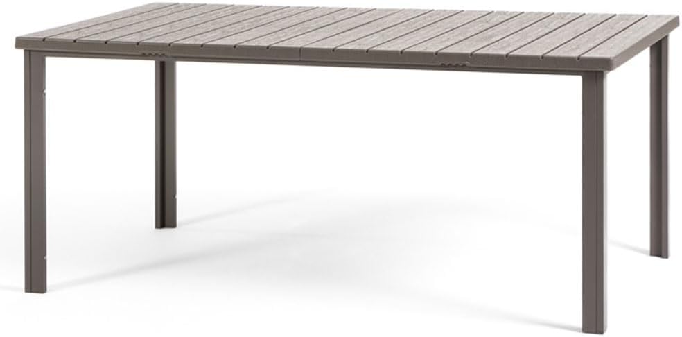 Mesa de jantar, SIEDITI FUORI E DENTRO, Gartentisch, 180 × 90 cm, aço, madeira, Castanho / Cinzento, para uso diário