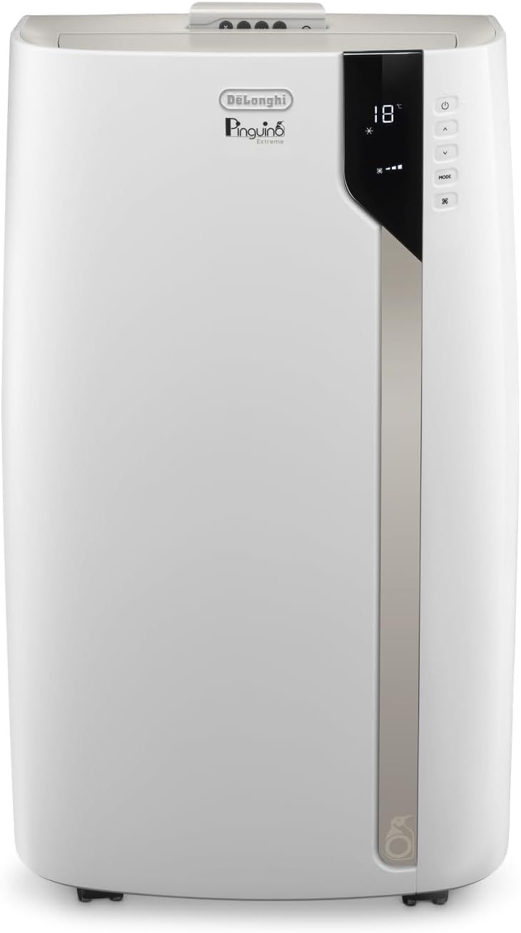Ar condicionado portátil, De'Longhi, Pinguino, classe energética A+, 60 dB, com temporizador, com rodas, Branco, para uso diário