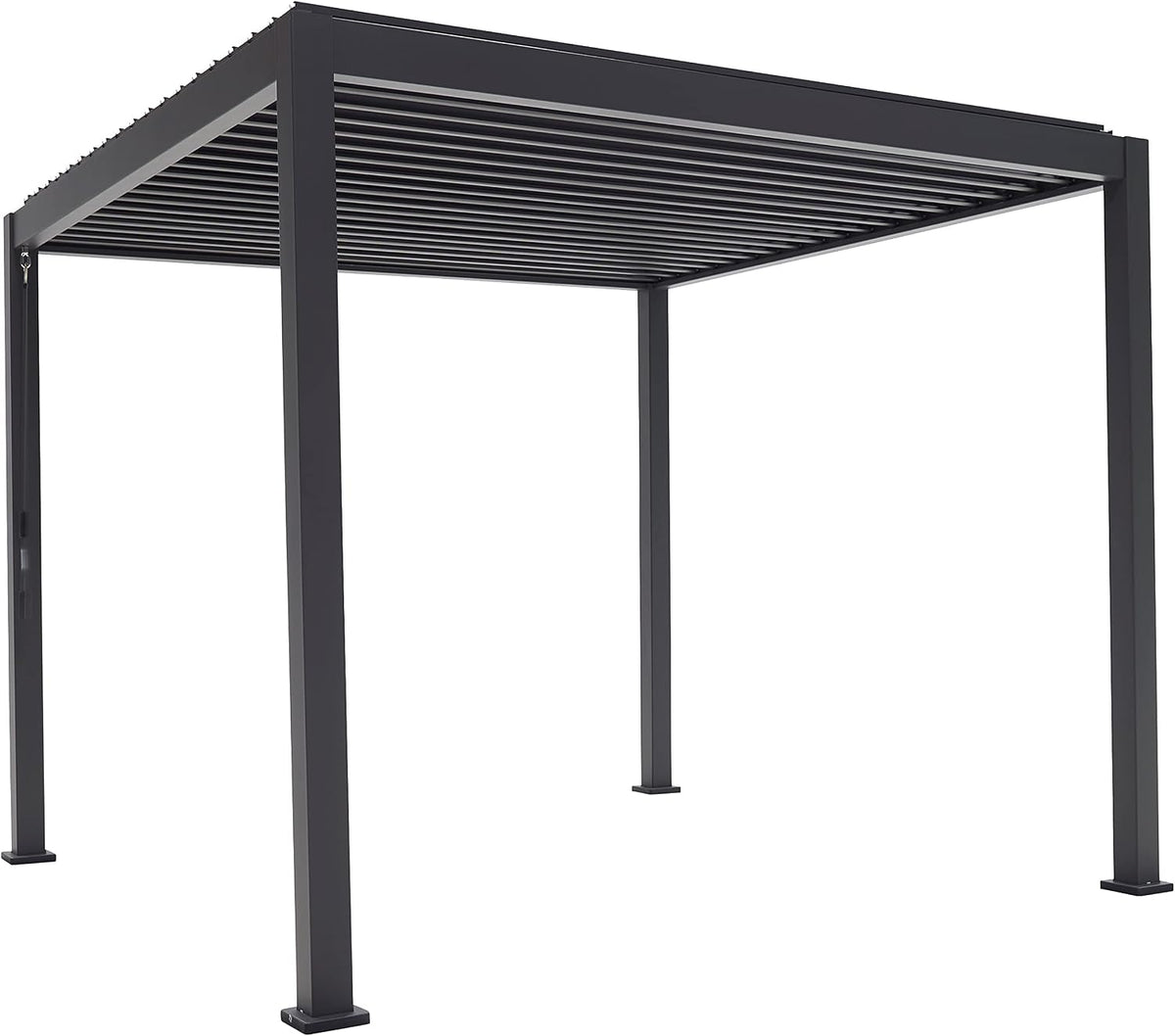 Tenda de jardim, SORARA, 88MM, 3 × 3 m, resistente à água, aço, alumínio, Preto, para utilização no exterior