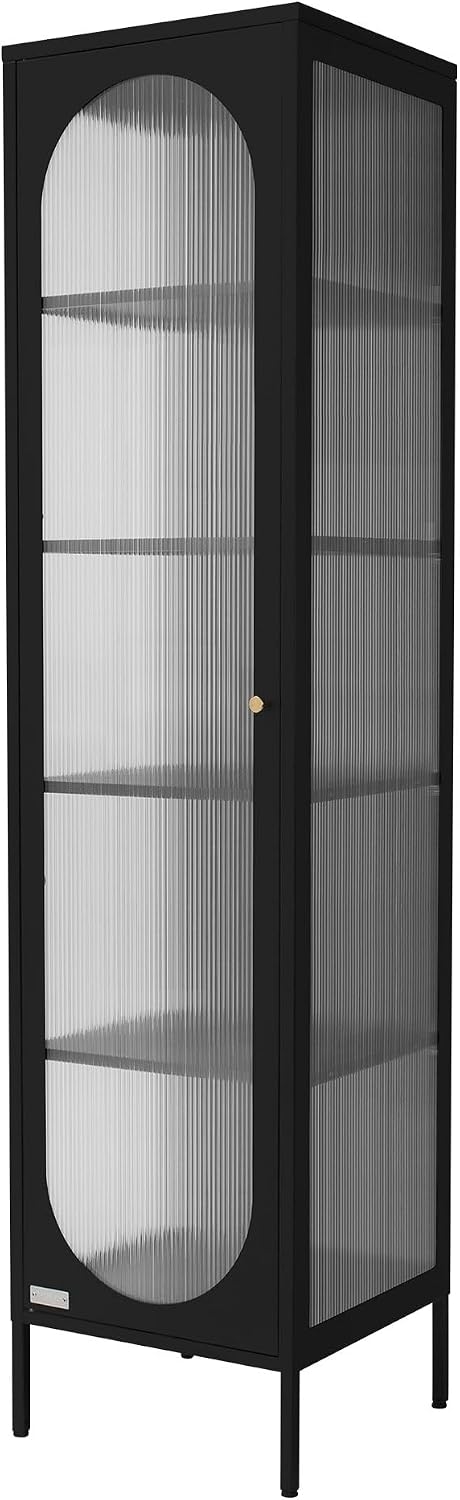 Armário de arrumação, ML DESIGN modern living, 42 × 175 × 40 cm, 40 cm, com prateleiras, com portas, aço, Preto, para uso diário