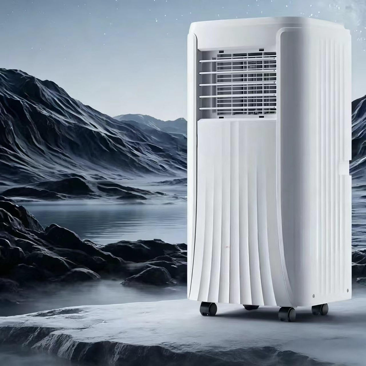 Ar condicionado portátil, Generisch, 52 dB, com comando à distância, com temporizador, com rodas, Branco, para uso diário