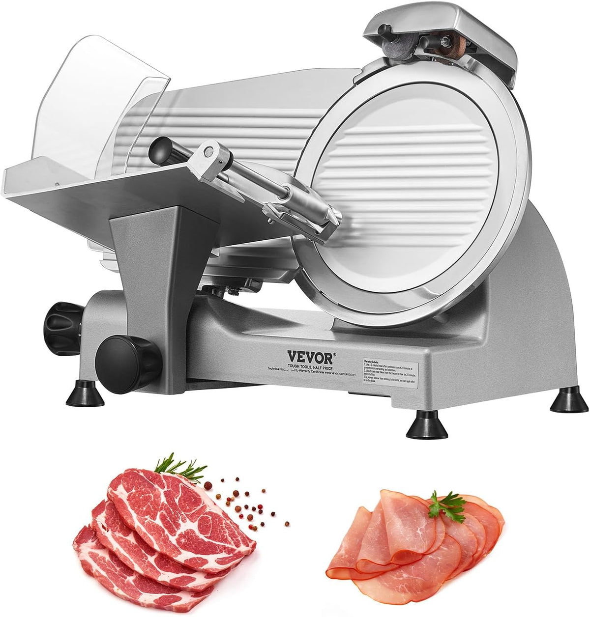 VEVOR, Fiambreira elétrica, Kommerzieller, 340 W, 25,4 cm, 500 U/min, 360 U/min, 10 ', aço inoxidável, aço, Prateado, para uso diário