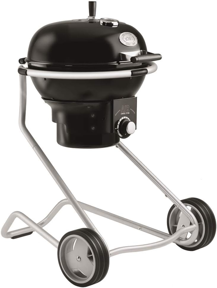 Grelhador a carvão, RÖSLE, Holzkohle-Kugelgrill, 50 cm, 84 cm, 20 cm, dobrável, com rodas, aço inoxidável, aço, Preto / Prateado