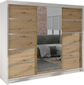 Roupeiro, Mirjan24, 200 cm, 215 cm, 58 cm, 162 kg, com prateleiras, com portas, alumínio, Branco / Artisan, para o quarto