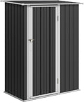 Abrigo de jardim, Outsunny, Metall, 189 cm, 142 × 86 × 189 cm, 142L, com rodas, aço, metal, DunkelCinzento, para utilização no exterior
