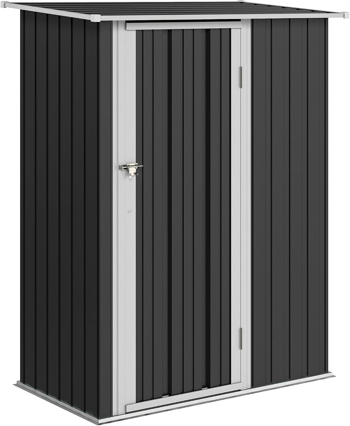 Abrigo de jardim, Outsunny, Metall, 189 cm, 142 × 86 × 189 cm, 142L, com rodas, aço, metal, DunkelCinzento, para utilização no exterior