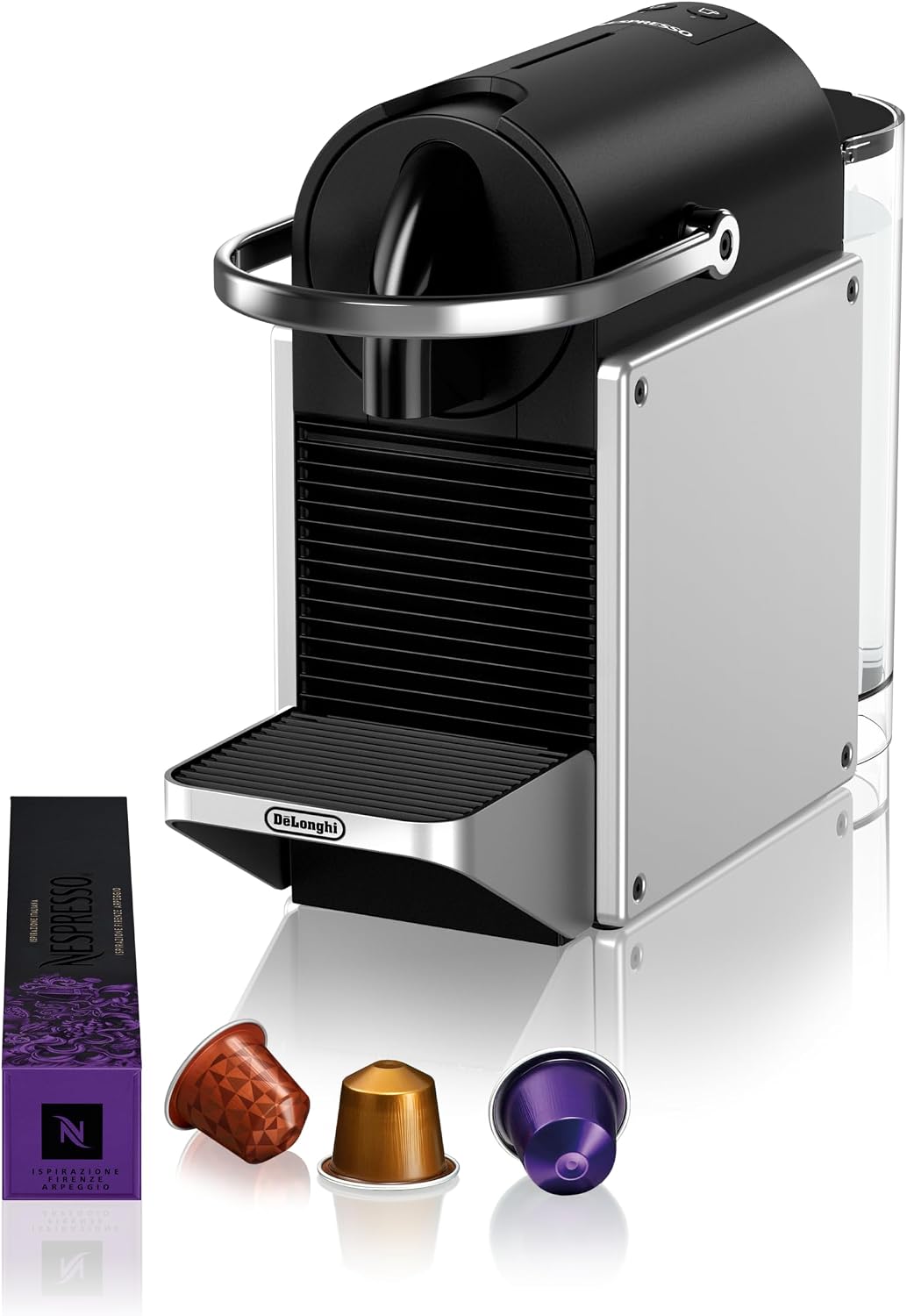 Máquina de café, Nespresso, EN127.S, 19 bar, 0.7 L, 0.9 L, 2.5 kg, 3.4 kg, dobrável, Preto / Prateado, para a cozinha
