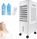 Climatizador evaporativo, Simsky, 7.5H, 12L, com comando à distância, com temporizador, com rodas, Branco / Azul, para uso diário