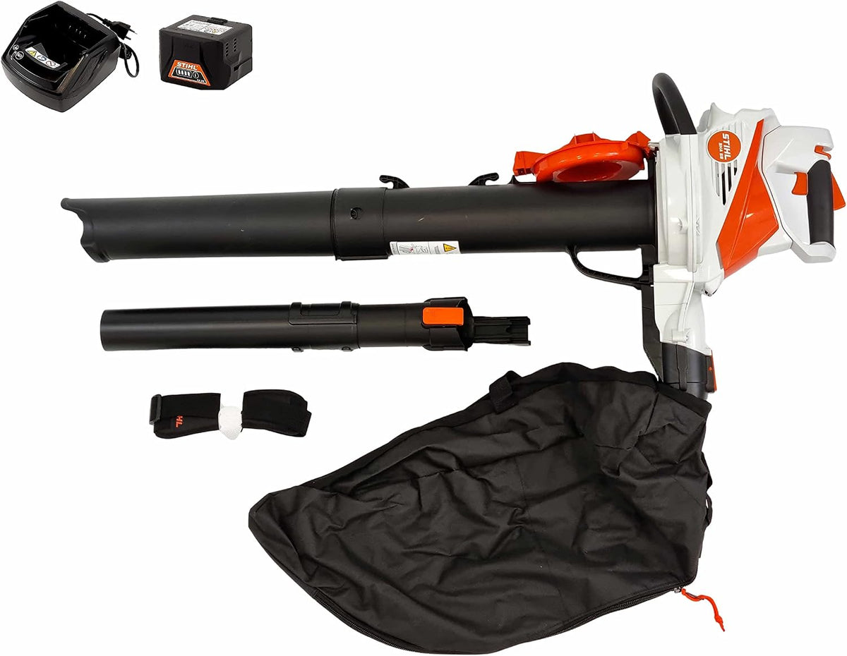 Soprador de folhas, Stihl, AK20, 81 dB, 94 dB, regulável, metal, Preto / Branco / Laranja, para utilização no exterior