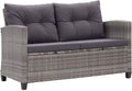 Sofá, vidaXL, 124cm, aço, ratã, Cinzento / DunkelCinzento, para a sala
