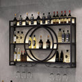 Garrafeira, Generisch, Wandmontierte, 140 × 80 × 15cm, com prateleiras, vidro, metal, Preto, para uso diário
