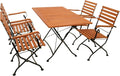 Conjunto de mobiliário de jardim, DEGAMO, Garten, 70 × 120cm, 70cm, 120cm, 45cm, dobrável, aço, madeira, Castanho / Preto, para utilização no exterior