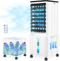 Ar condicionado portátil, JJLVLU, 14L, 60W, 40dB, 3 L, com comando à distância, com temporizador, Branco / Preto, para uso diário