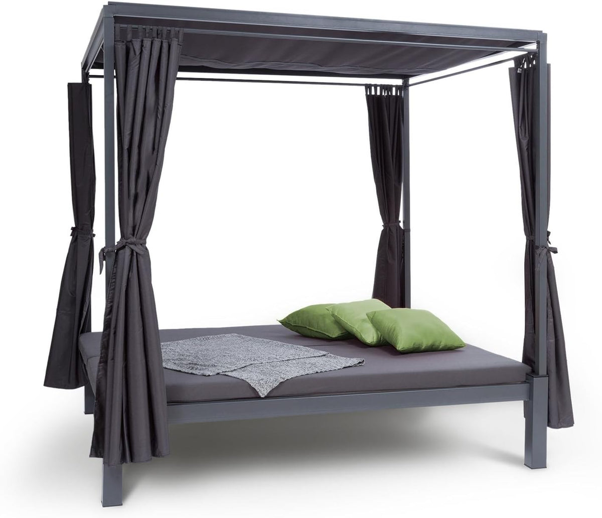 Espreguiçadeira, blumfeldt, Senator, 205 cm, 350 kg, 188 × 208 × 205 cm, 8 cm, resistente à água, aço, Cinzento / Verde, para uso diário