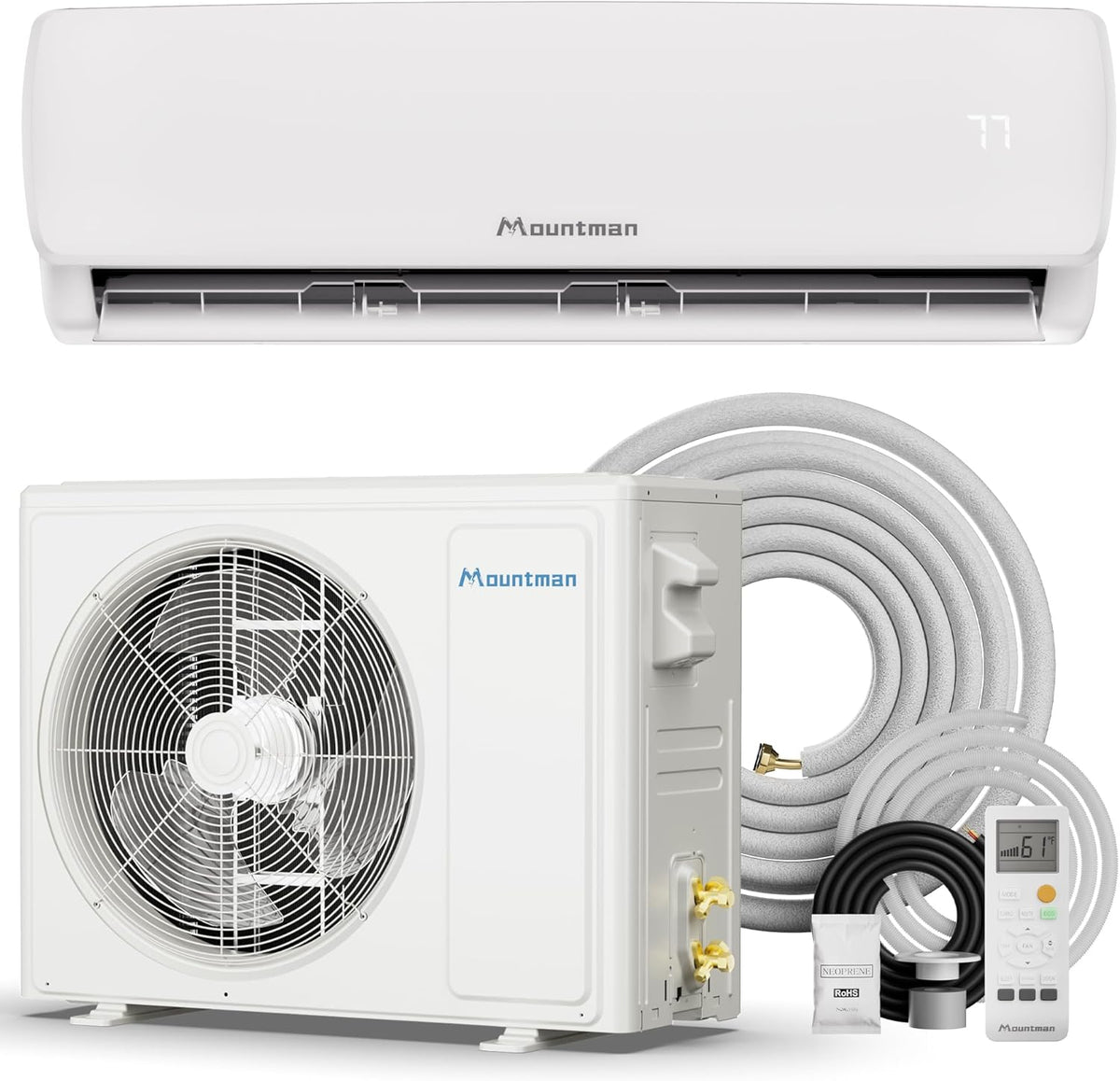 Ar condicionado split, Mountman, 12000BTU, 115V, com temporizador, Branco, para uso diário