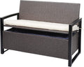 Mobiliário de exterior, Mendler, Poly-Rattan, 87 × 57 × 117cm, aço, ratã, Cinzento-Meliert / Creme, para utilização no exterior