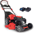 Corta-relva, Scheppach, Benzin, 6PS, 56 cm, 65 L, 4400W, dobrável, com rodas, Vermelho / Preto, para utilização no exterior