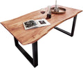 Mesa de jantar, SAM, Esszimmertisch, 160 × 85 cm, madeira, Natural / Preto, para uso diário