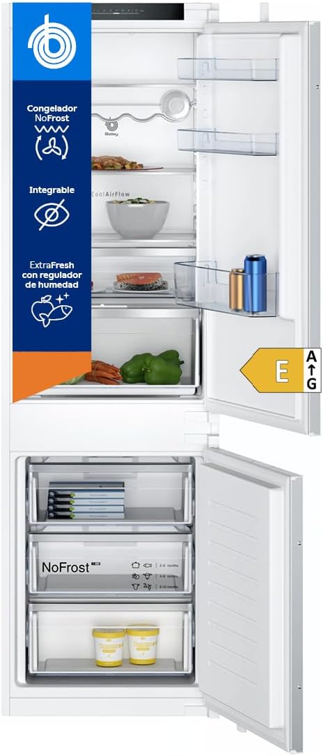 Frigorífico combinado, Balay, 3KIE734F, 548 mm, 74,8 kg, 1772 × 541 × 548 mm, com iluminação LED, com gavetas, Multicolor, para uso diário