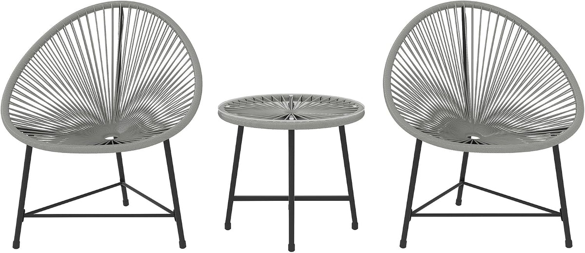 Conjunto de mobiliário de jardim, Outsunny, Polyrattan, 72L, 120 kg, 30 kg, regulável, aço, ratã, Cinzento / Preto, para utilização no exterior