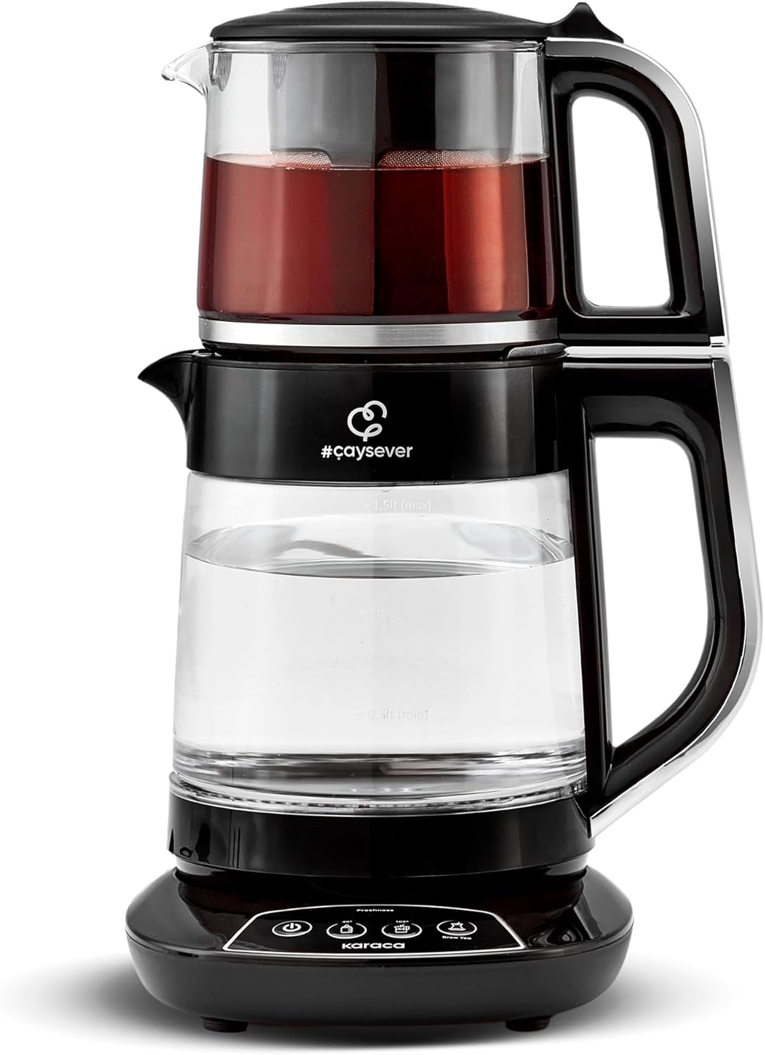 Máquina de chá, KARACA, Caysever, 1700 W, 0,8L, aço inoxidável, aço, Preto, para uso diário