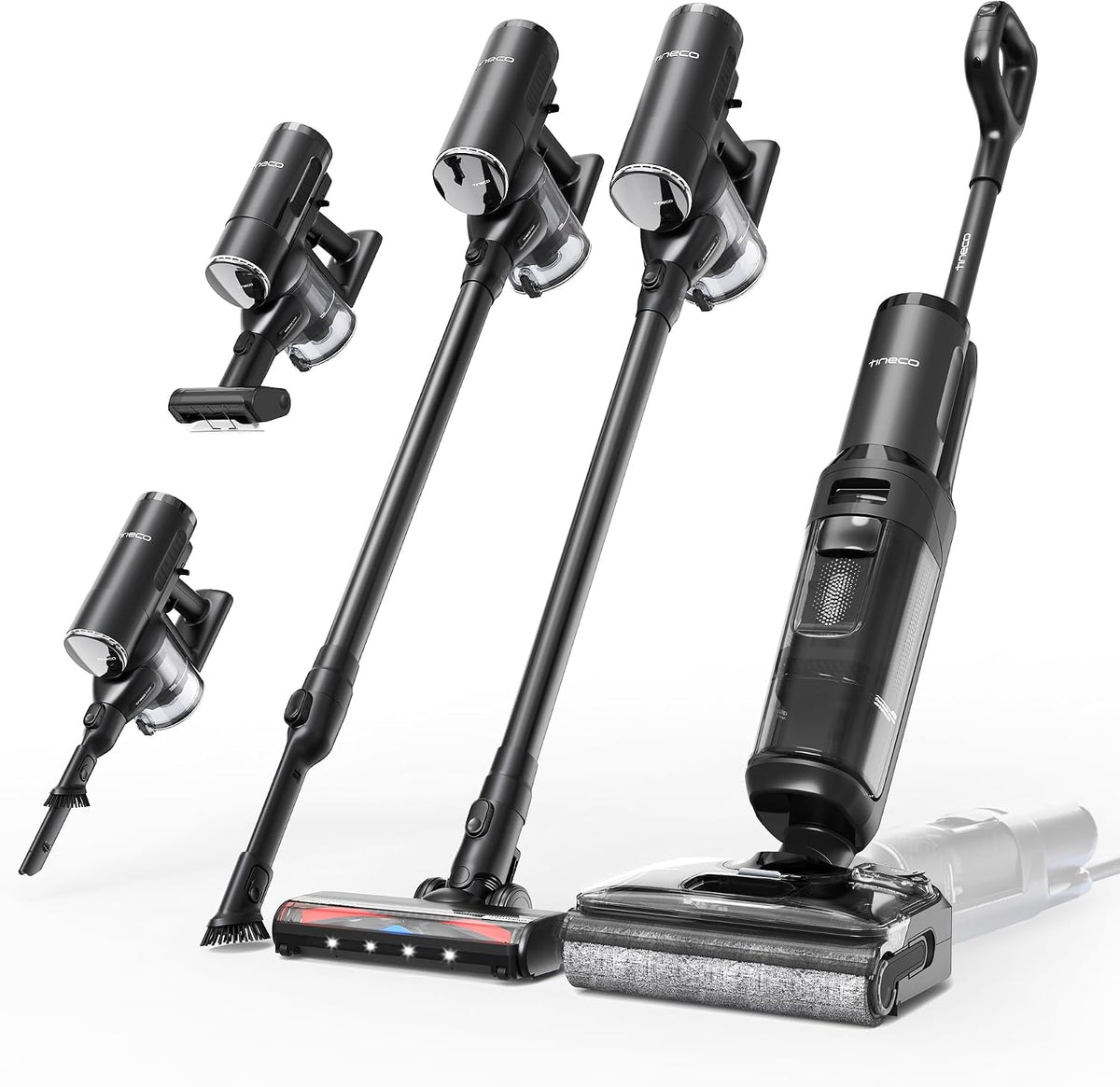 Aspirador de sólidos e líquidos, Tineco, FLOOR, com função de autolimpeza, Preto, para uso diário