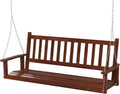 Baloiço de jardim, COSTWAY, 360 kg, 63 cm, 168 × 65 × 63 cm, 152,5 cm, regulável, aço, madeira, Castanho, para utilização no exterior