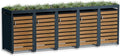 Abrigo para contentores, Metzler, 240L, 80,00 cm, 340,00 × 124,20 × 80,00 cm, aço, madeira, Antracite / Castanho, para utilização no exterior