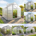 Estufa de jardim, BRAST, Gew, 130 × 190 × 195cm, 490 × 250 × 235cm, 250 × 190 × 195cm, 195 cm, com rodas, aço, alumínio, Prateado / Verde / Preto