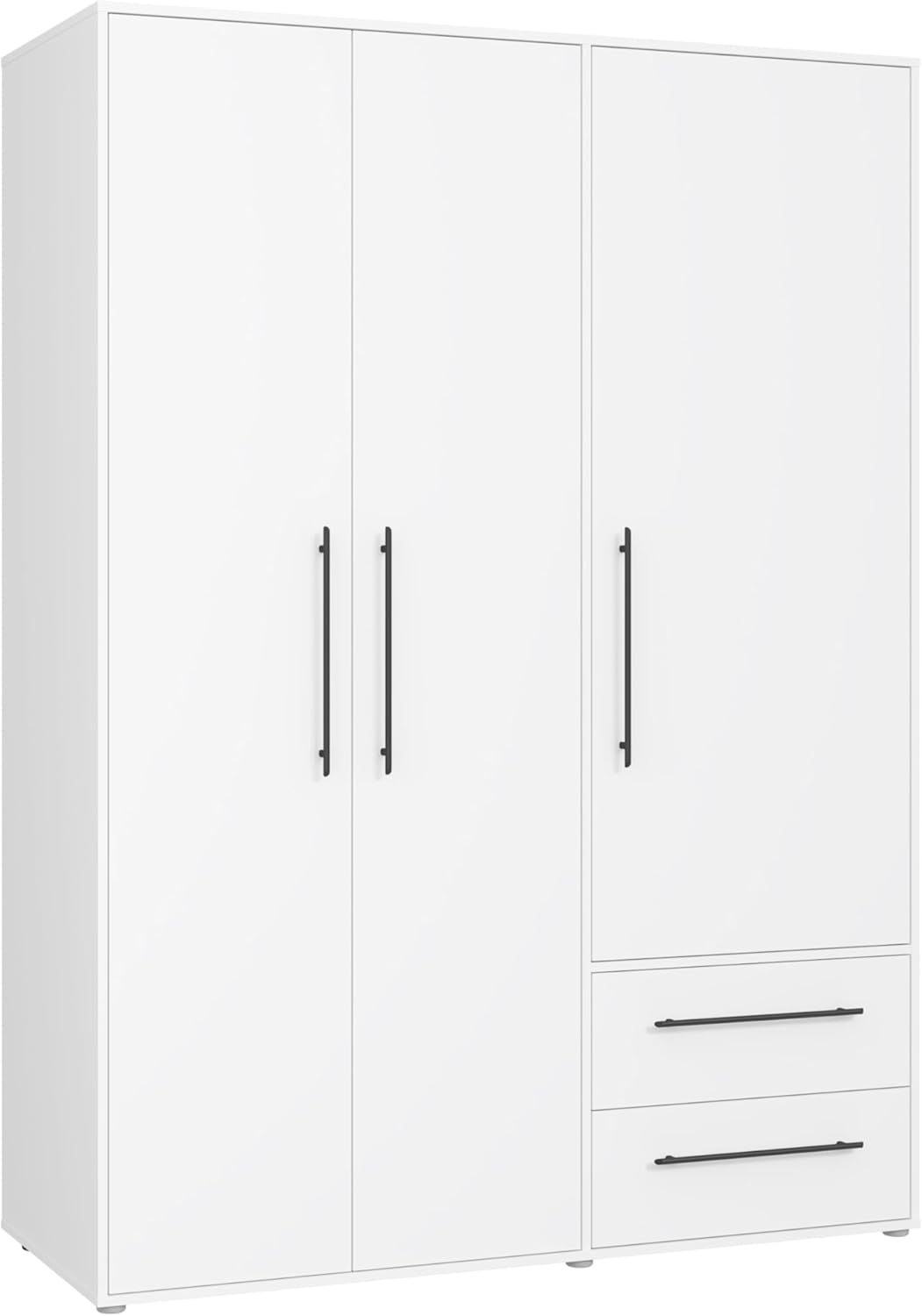 Roupeiro, Forte, Jupiter, 145 cm, 59 cm, 200 cm, 20 kg, regulável, com gavetas, com portas, plástico, Branco, para o quarto