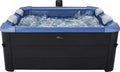 Banheira de hidromassagem, Wellness Point, 160 × 160 × 65 cm, com controlo por aplicação, Azul / Preto, para uso diário