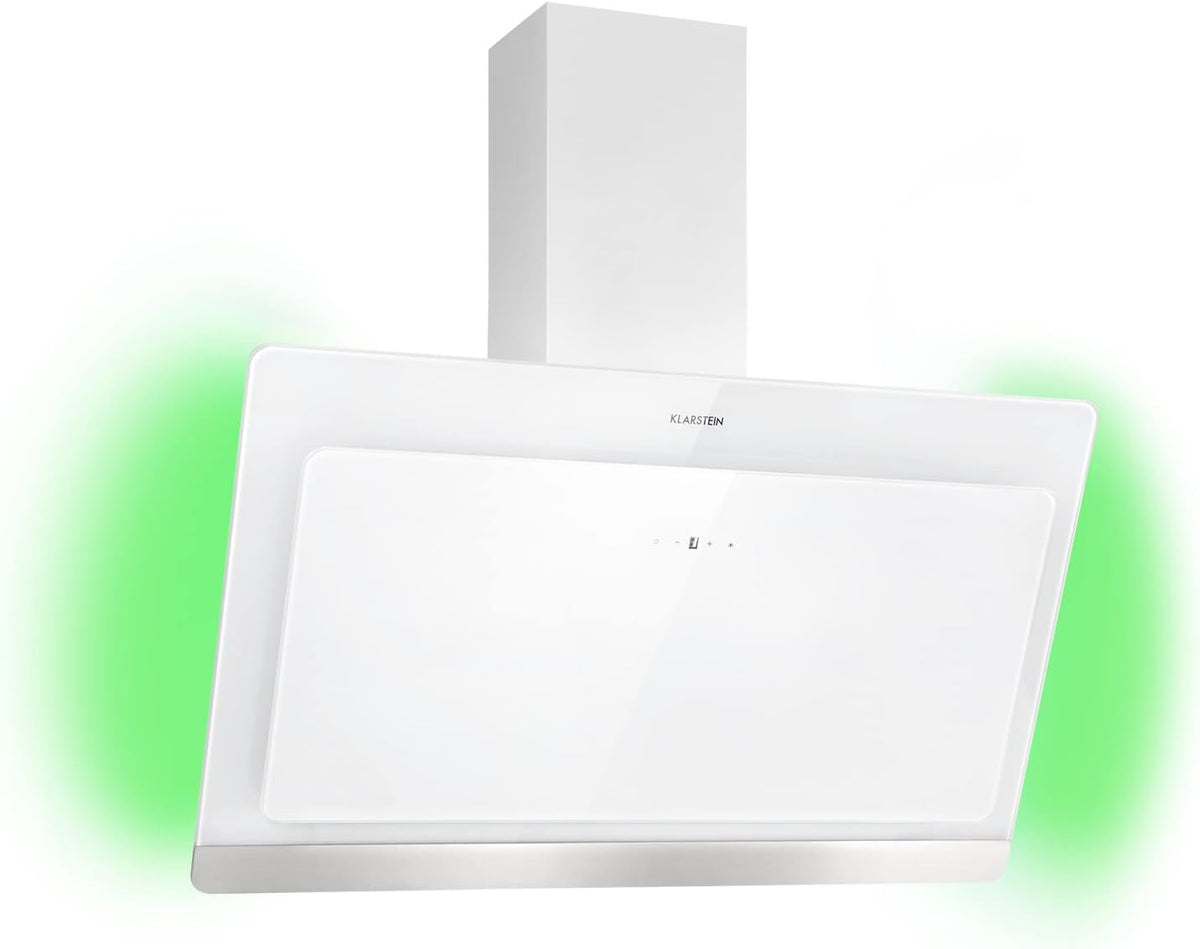 Klarstein, Exaustor, Dunstabzugshaube, 90cm, classe energética A, alumínio, Branco, para uso diário