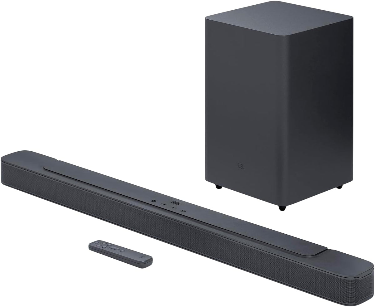 Coluna de som, JBL, BAR, 300 W, 550 W, 305 mm, 11,8 kg, 305 × 440 × 305 mm, com comando à distância, Preto, para uso diário