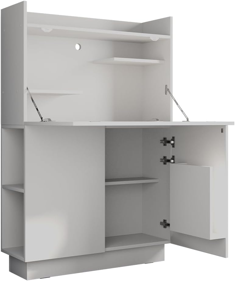 Secretária, Vicco, Sekret, 27 cm, 85 × 27 cm, 85 cm, 118,9 cm, painel de madeira, Branco, para uso diário