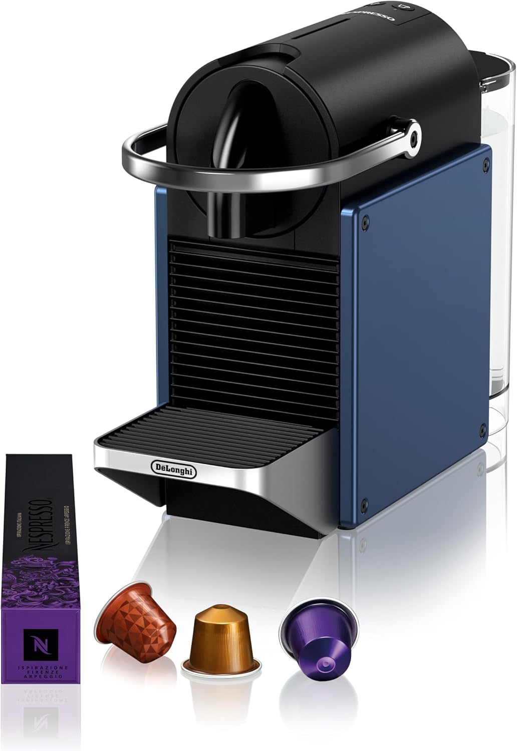 Máquina de café, Nespresso, 127.BL, 19 bar, 0.7 L, 0.9 L, 2.5 kg, 3.4 kg, dobrável, Azul / Preto, para a cozinha
