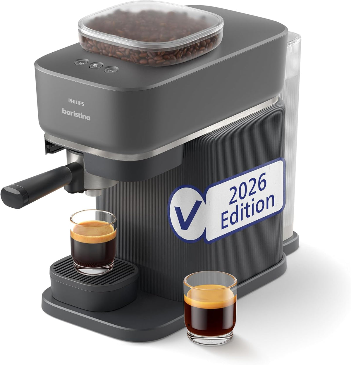 PHILIPS, Máquina de café expresso, Baristina, aço inoxidável, aço, PretoCinzento, para a cozinha
