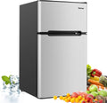 Frigorífico combinado, FANTASK, 90L, 27L, 63L, 45dB, 65W, aço inoxidável, aço, Cinzento / Preto, para uso diário