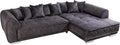 Sofá, Riess Ambiente, Modernes, 320cm, 90 cm, 195 cm, 245 cm, 44 cm, madeira, veludo, DunkelCinzento, para a sala