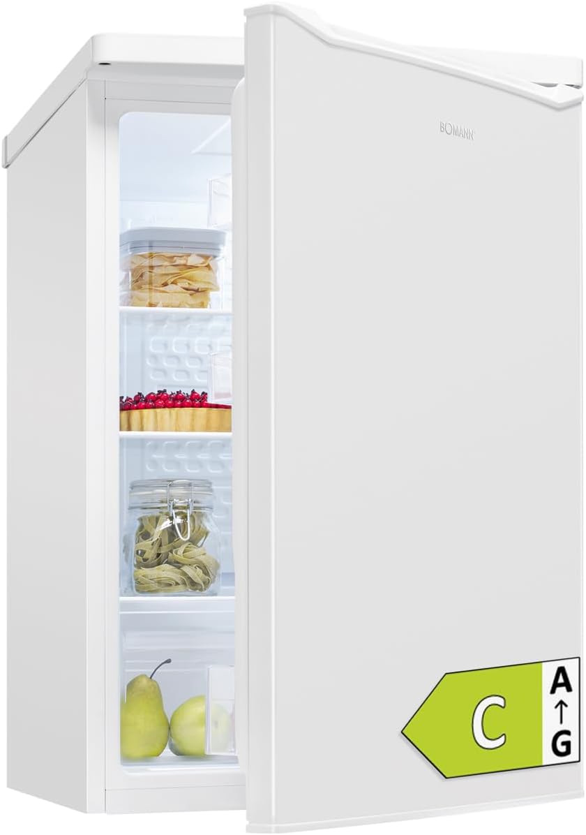 Frigorífico combinado, Bomann, 126L, 85cm, 35dB, Branco, para uso diário