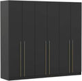 Roupeiro, Fabryka Mebli Idźczak, 210 cm, 57 × 230 × 210 cm, com portas, madeira, Preto, para o quarto