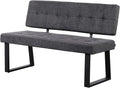 Banco, B&D home, Sitzbank, 140 cm, 160 cm, aço, tecido, Antracite / Preto, para uso diário
