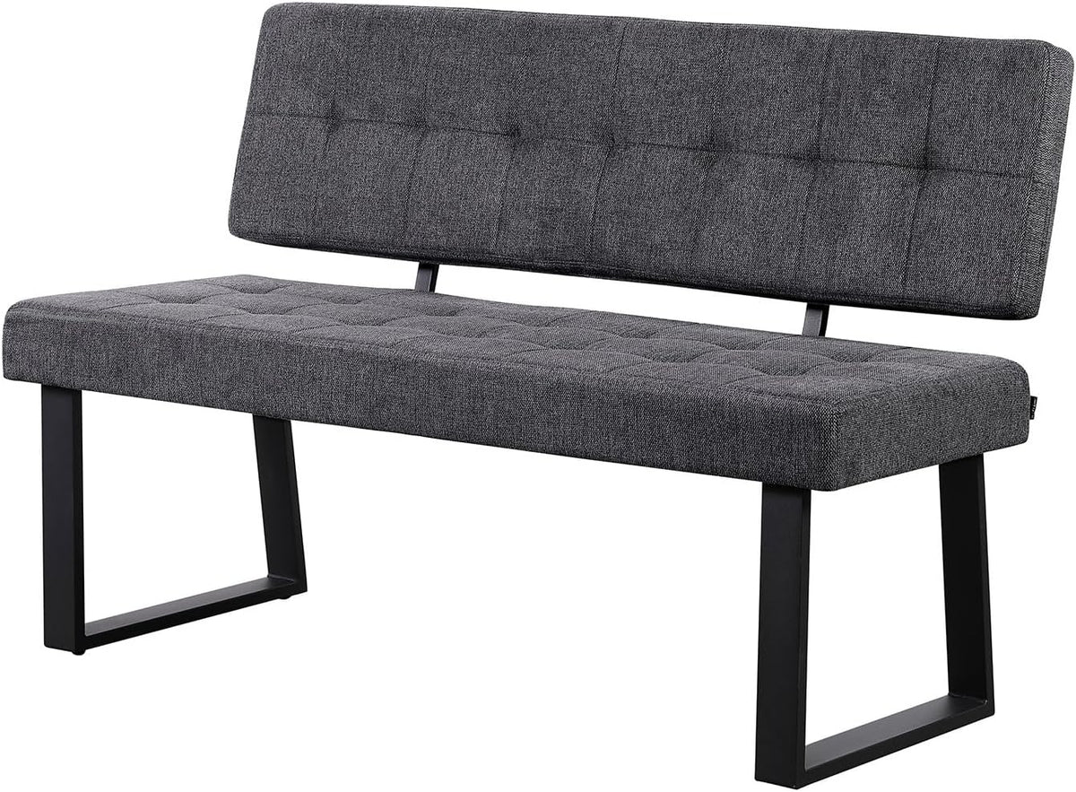 Banco, B&D home, Sitzbank, 140 cm, 160 cm, aço, tecido, Antracite / Preto, para uso diário
