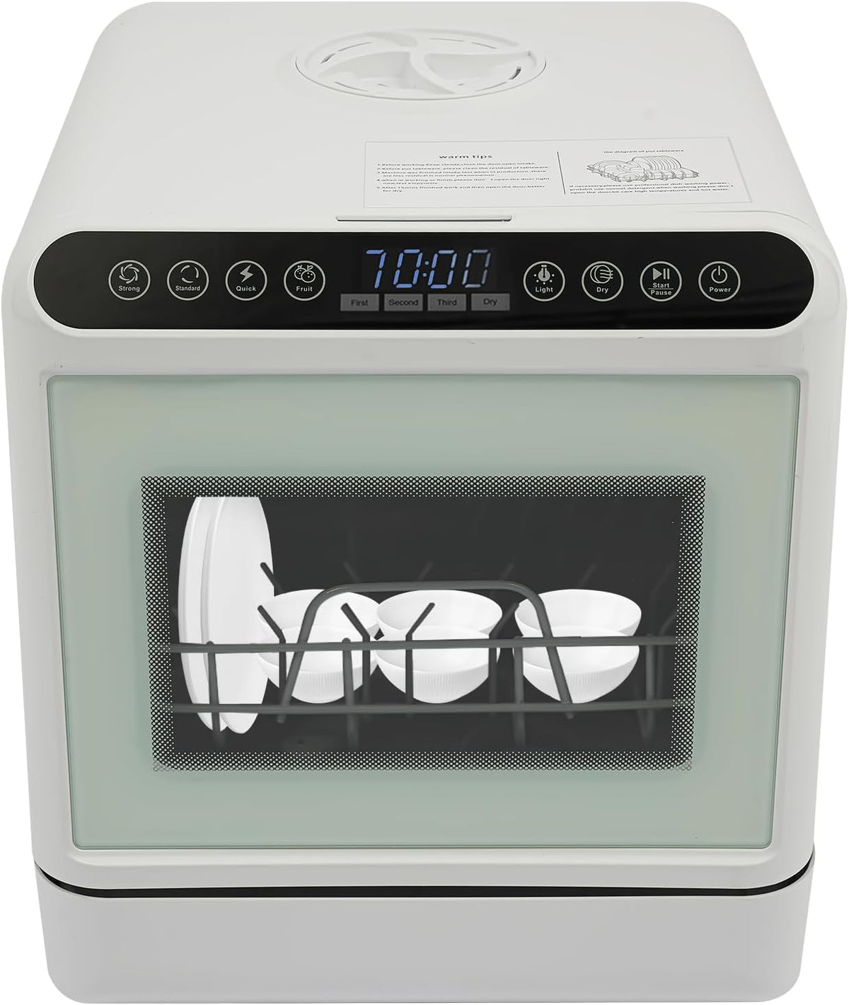 Máquina de lavar loiça, biusgiyeny, 6L, Branco, para uso diário