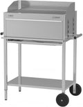Grelhador a carvão, Schickling, Holzkohlegrill, 33 cm, 55 × 33 cm, 55 cm, altura regulável, regulável, com rodas, aço inoxidável, aço, Prateado