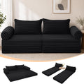 Sofá, MeMoreCool, Umwandelbares, dobrável, tecido, Preto, para a sala