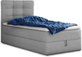 Cama box spring, Sofnet, Boxspringbett, 200 cm, 80 × 200 cm, 4cm, 80 cm, 90 cm, plástico, Cinzento / Azul, para o quarto