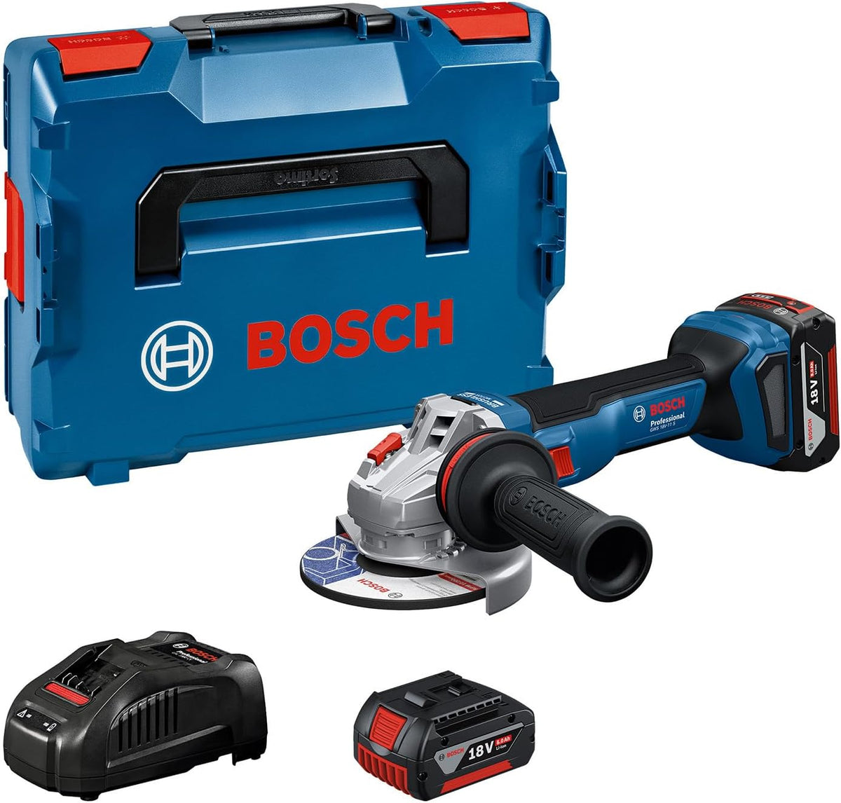 Lixadora, Bosch Professional, 18V-11, 18V, 1.100 W, 5.0Ah, Azul / Preto / Vermelho, para trabalhos de manutenção