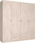 Roupeiro, Miroytengo, 200 × 215 cm, 5 cm, 198 cm, 6 cm, 51 cm, com gavetas, madeira, Natural, para o quarto