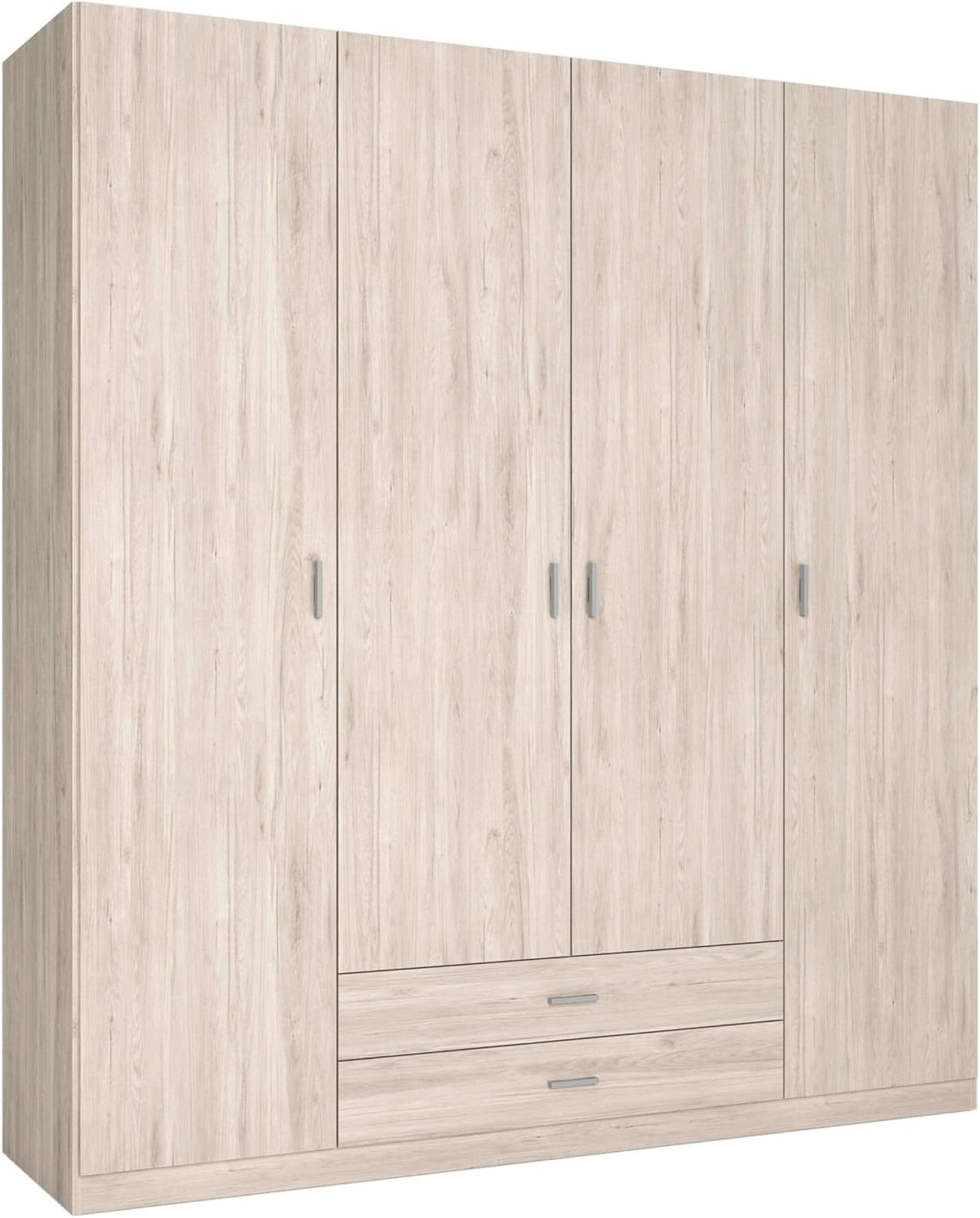 Roupeiro, Miroytengo, 200 × 215 cm, 5 cm, 198 cm, 6 cm, 51 cm, com gavetas, madeira, Natural, para o quarto